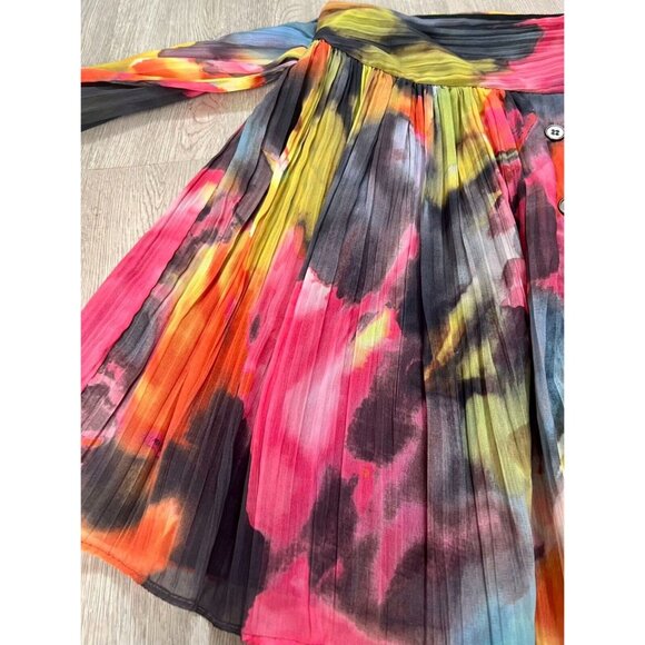 Walter Baker Womens Chiffon Pleated Abstract Print Short Skirt Y2K Size 2 - Picture 5 of 10